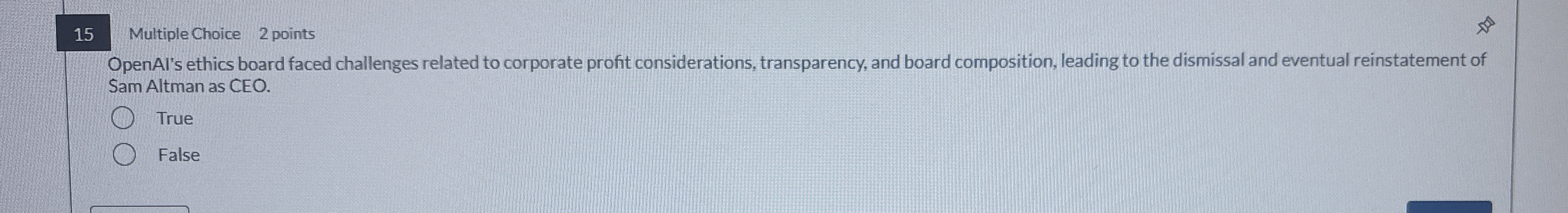 1 5 Multiple Choice 2 points OpenAl's ethics