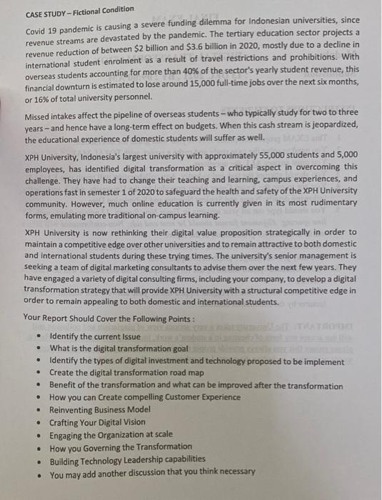 CASE STUDY - Fictional Condition Covid 19