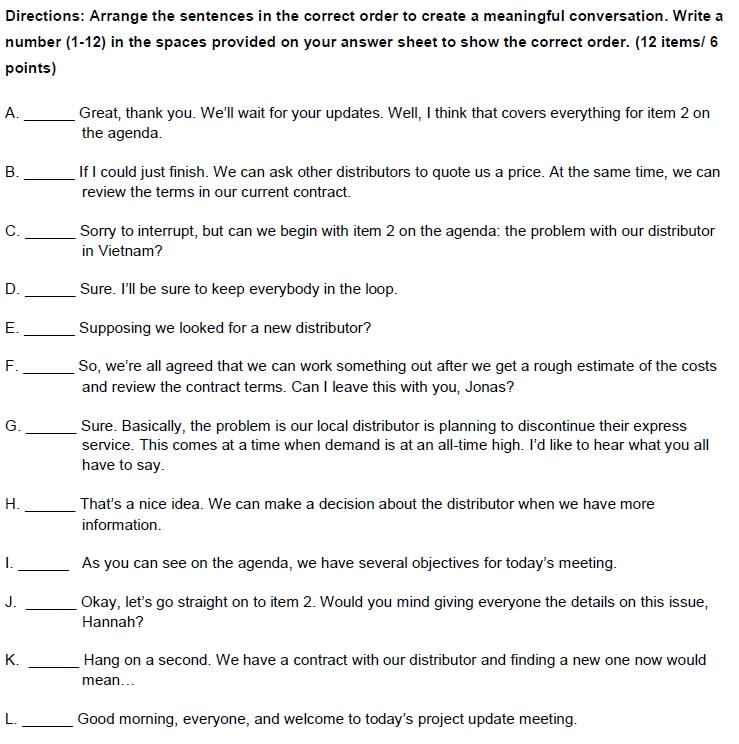 Do all question A-L. and do 3,4,5,6. Rearrange
