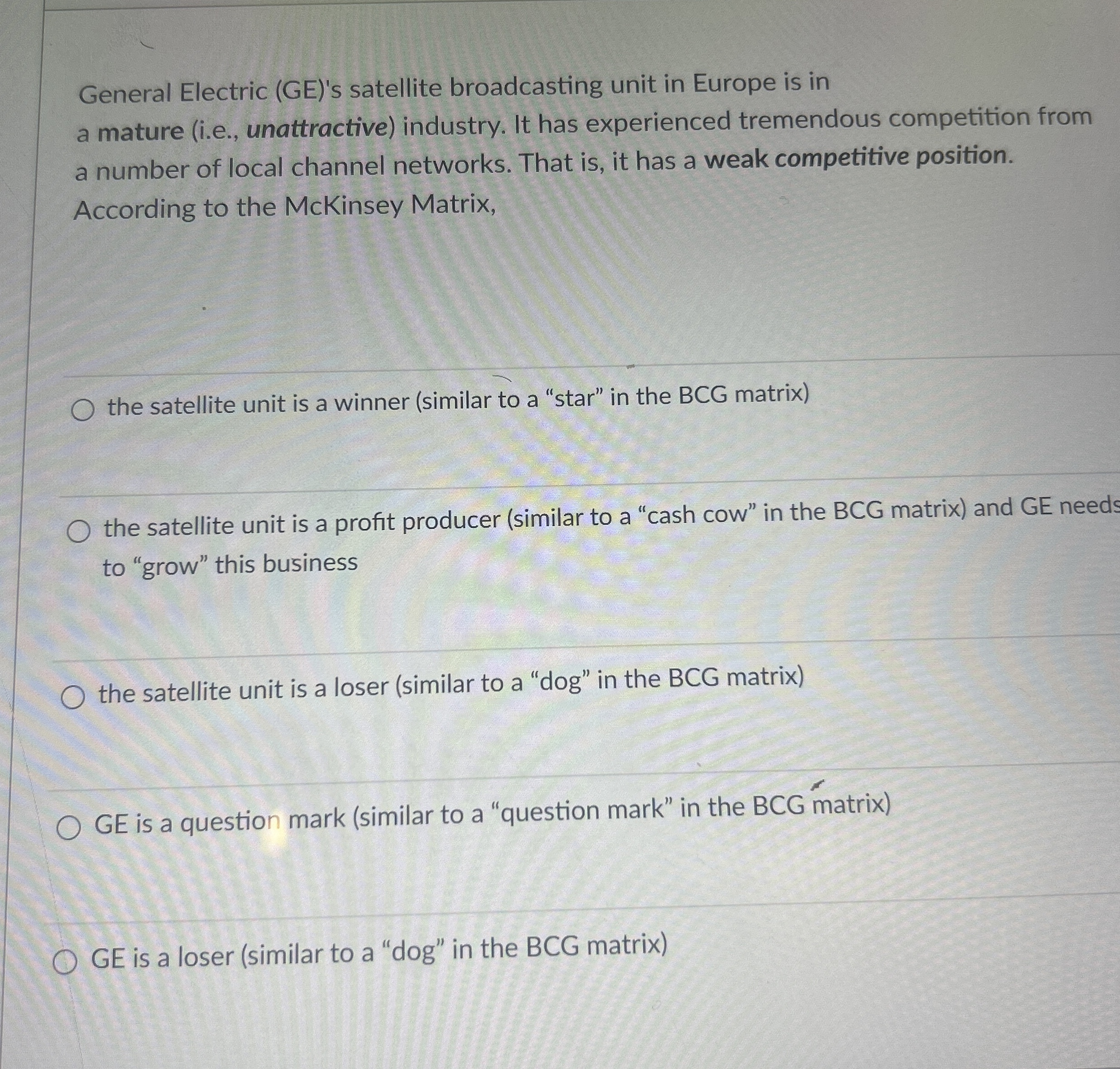 General Electric ( GE ) ' s satellite