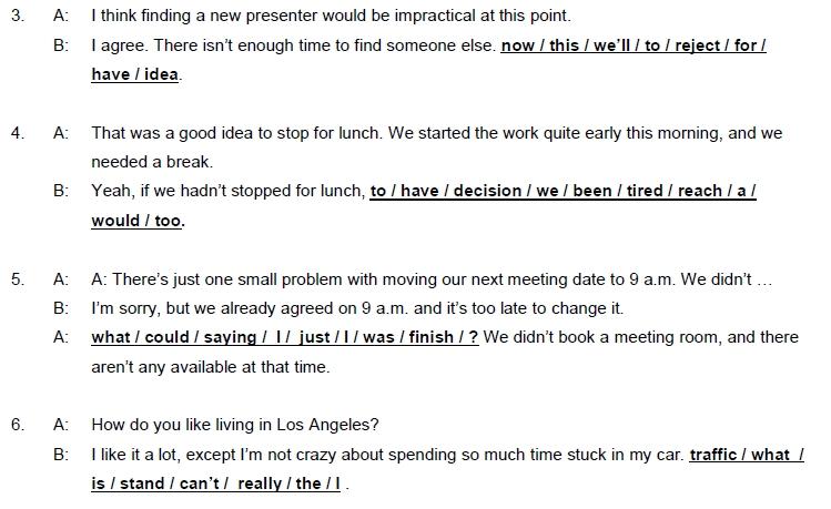 Do all question A-L. and do 3,4,5,6. Rearrange