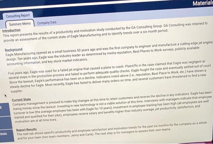 Based on information in the report and what you