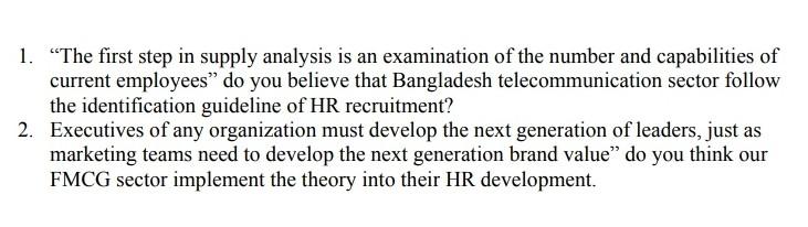 1. The first step in supply analysis is an