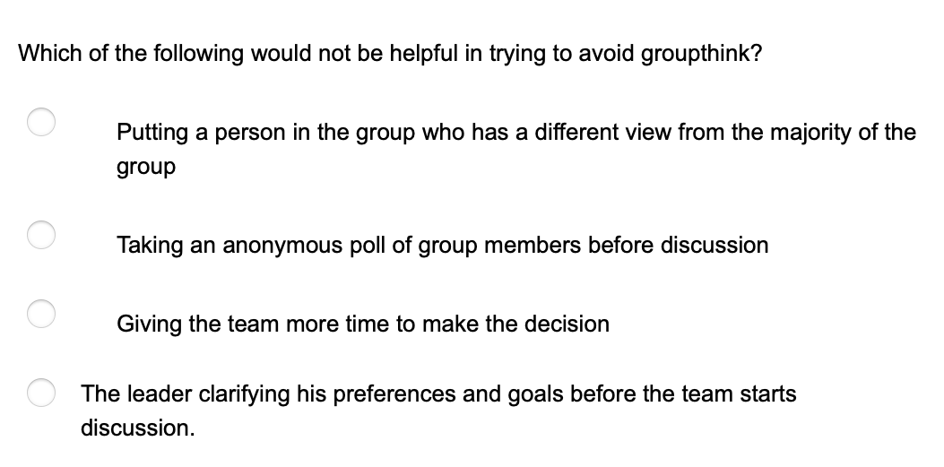 Which of the following would not be helpful in