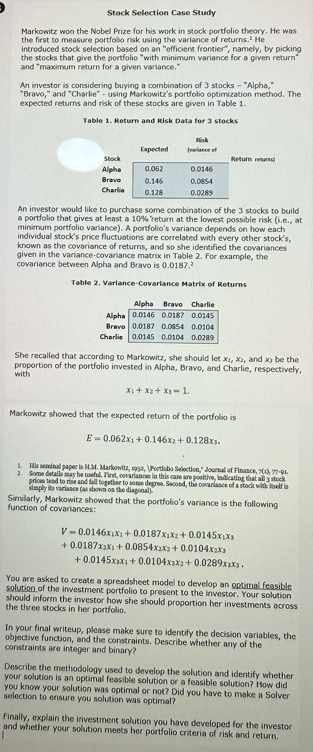 PLEASE PROVIDE EXCEL WORK ON SPREADSHEET; This