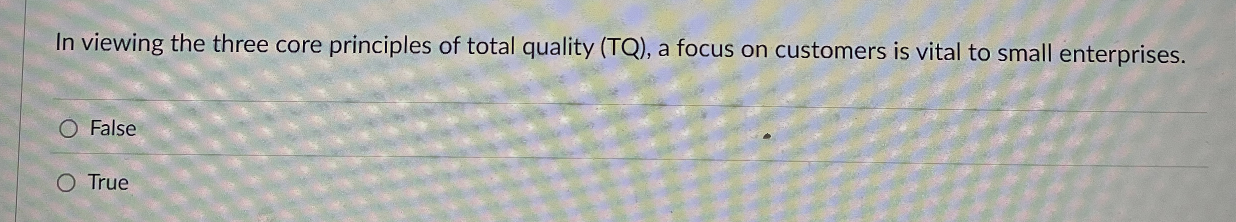 In viewing the three core principles of total