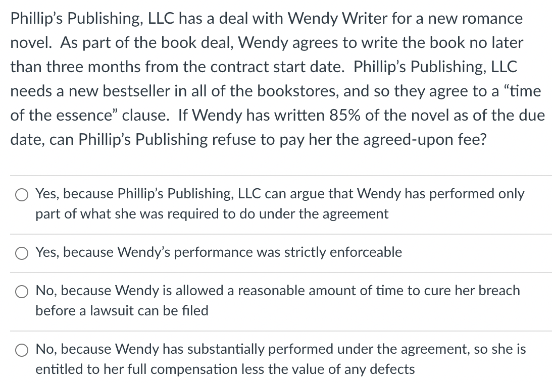 Phillip's Publishing, LLC has a deal with Wendy