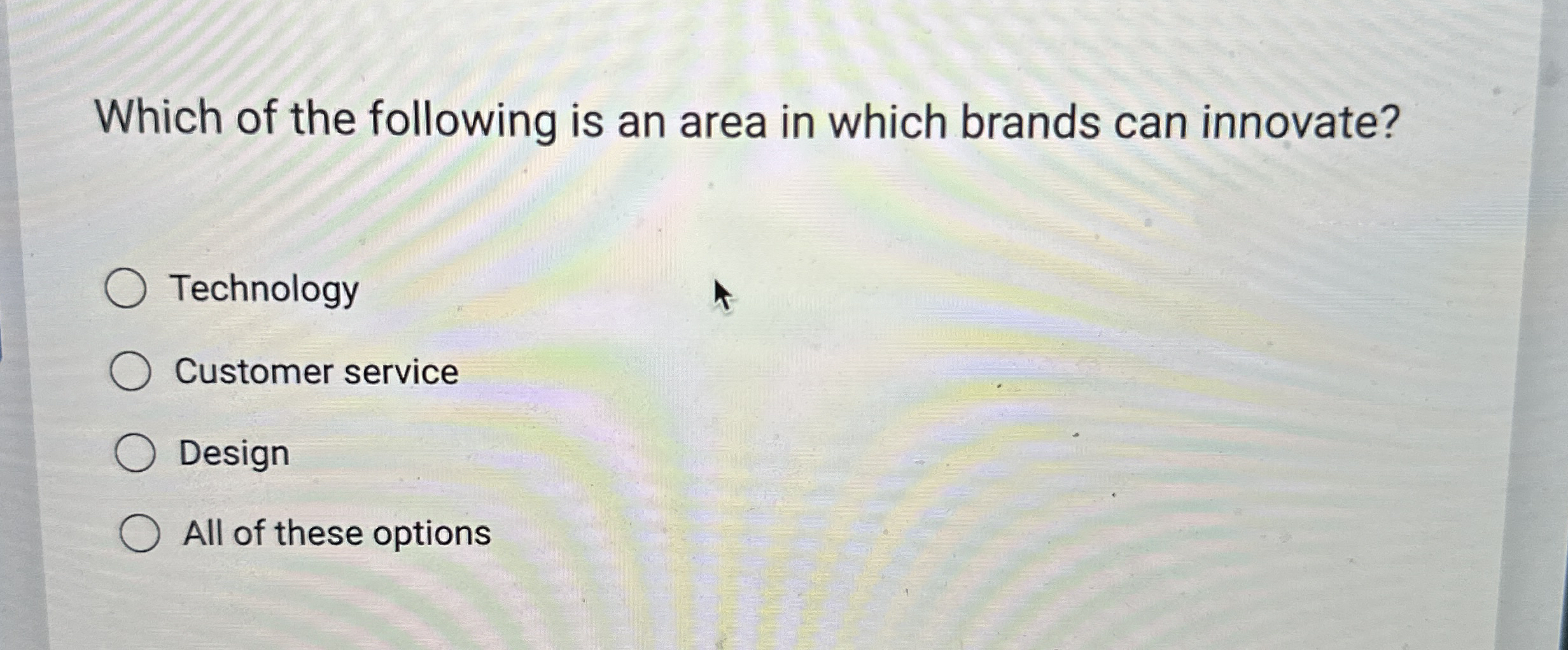 Which of the following is an area in which brands