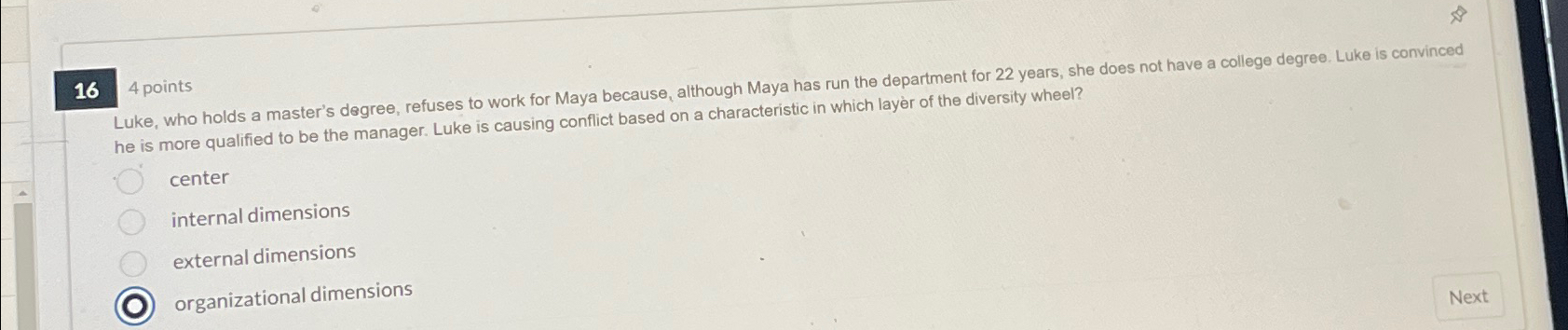 1 6 4 points Luke, who holds a master's degree,