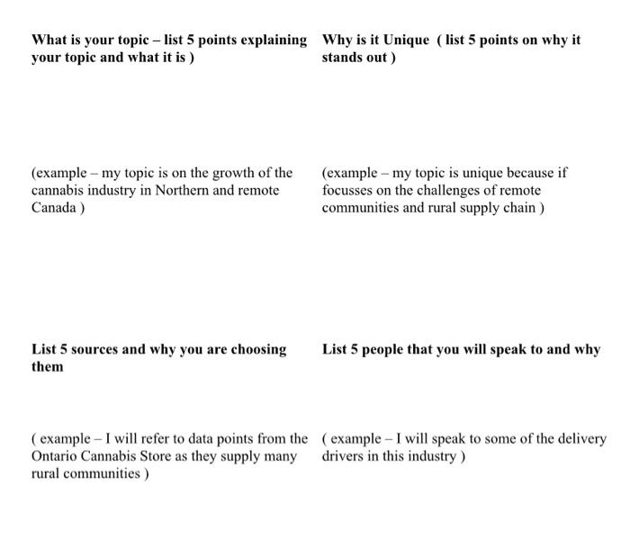 please answer ASAP What is your topic - list 5