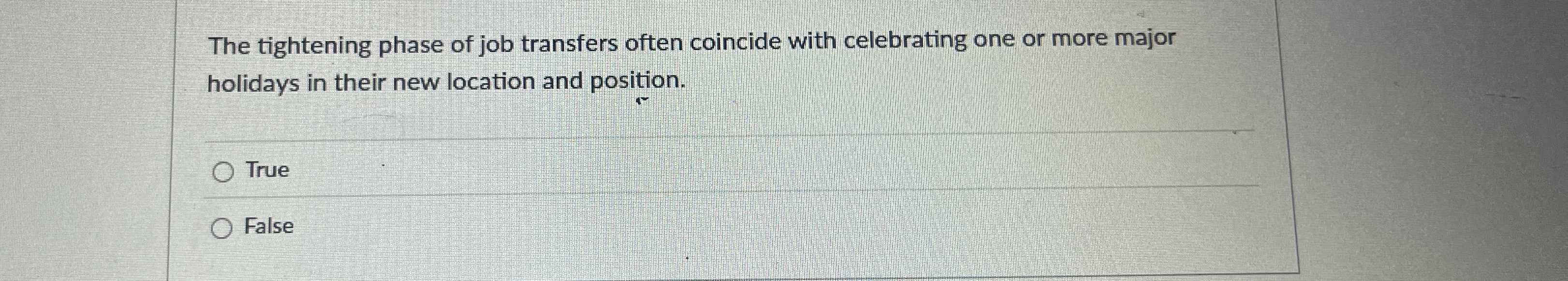The tightening phase of job transfers often