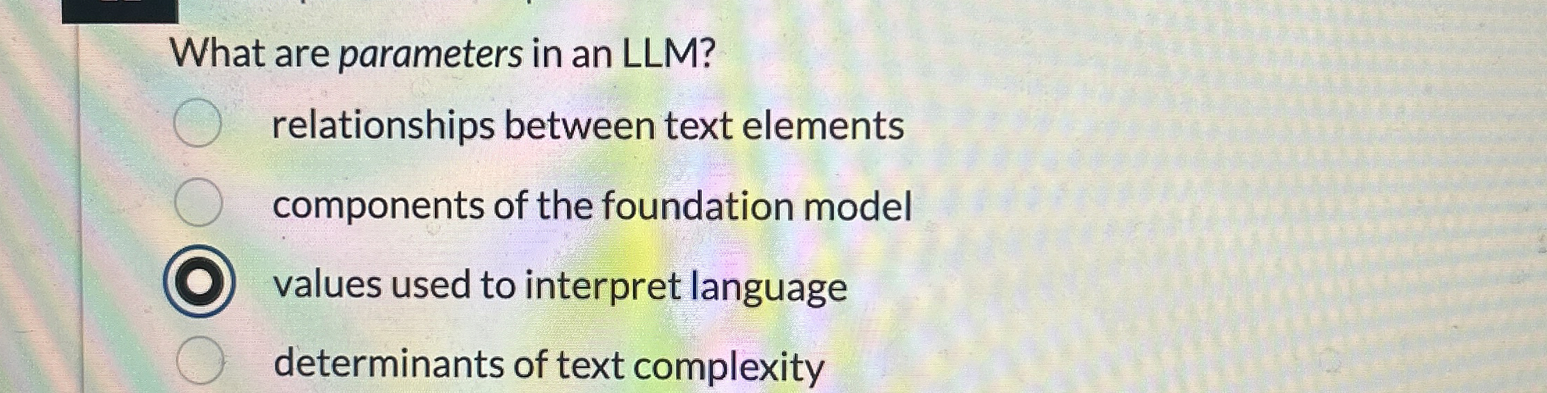 What are parameters in an LLM ? relationships