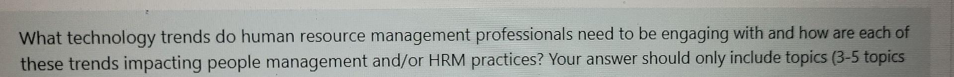 What technology trends do human resource
