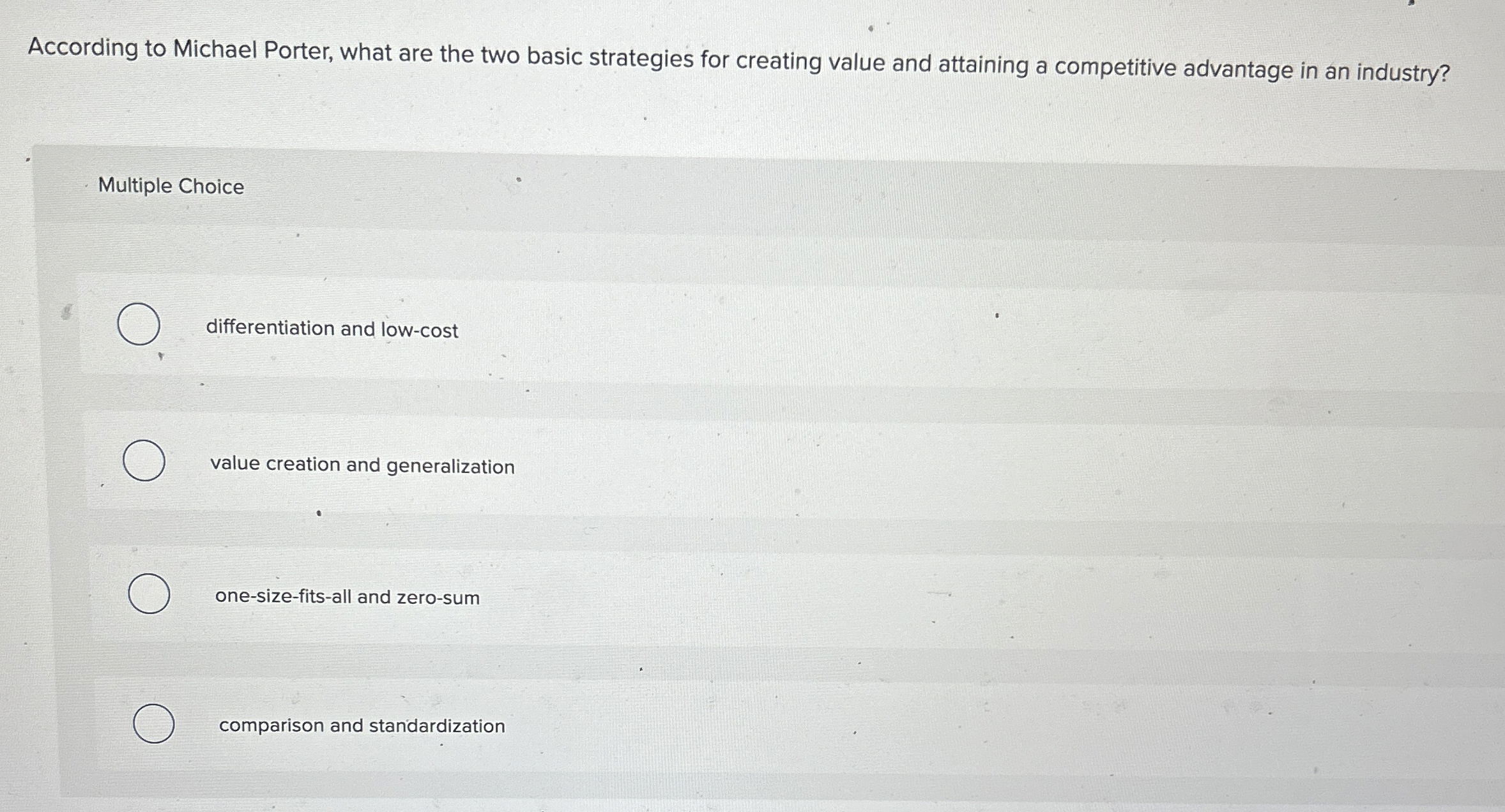 According to Michael Porter, what are the two