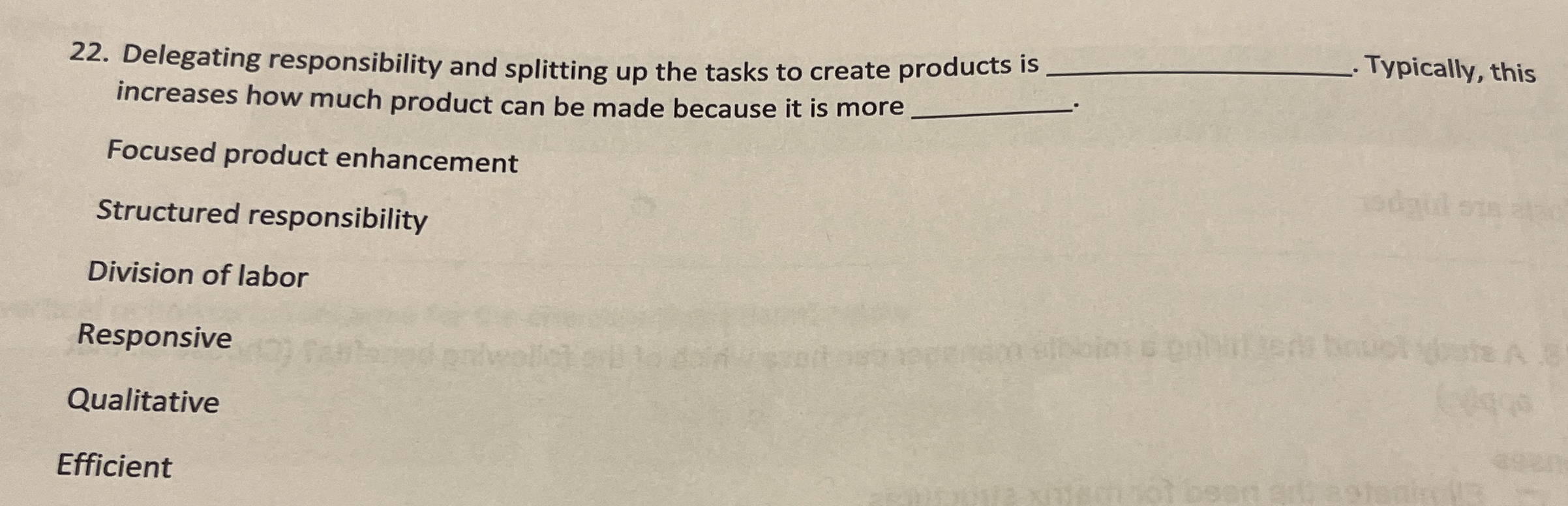 Delegating responsibility and splitting up the
