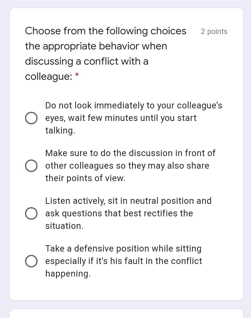 Things that should be avoided by the 2 points