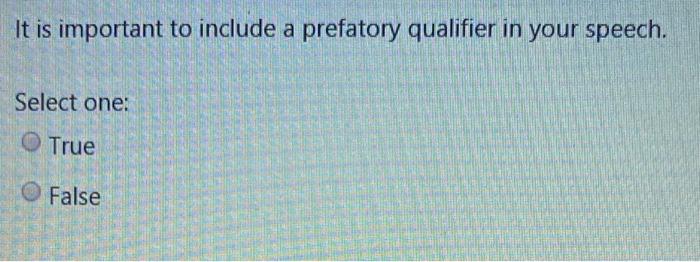 choose true or false It is important to include a