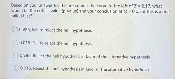 Based on your answer for the area under the curve