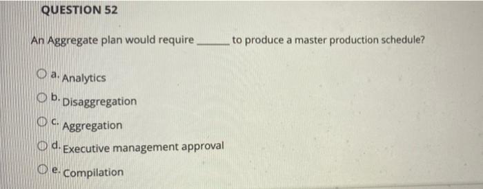 QUESTION 52 An Aggregate plan would require to