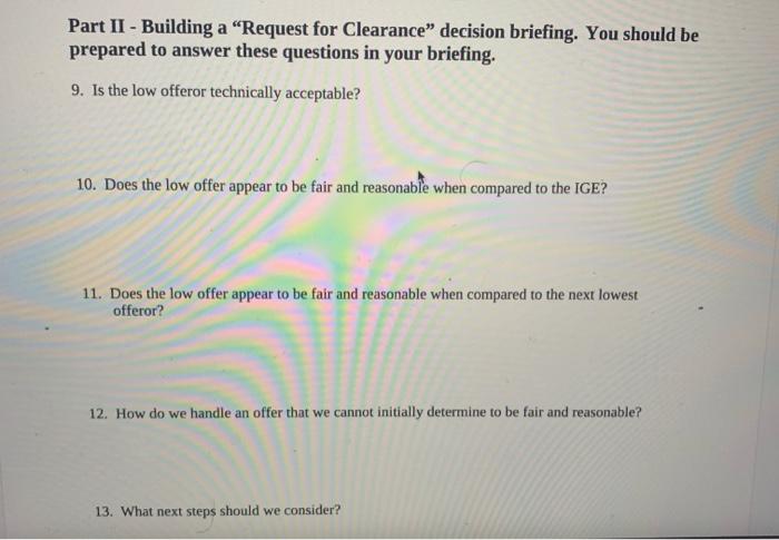 answer please. Thanks. Part II - Building a