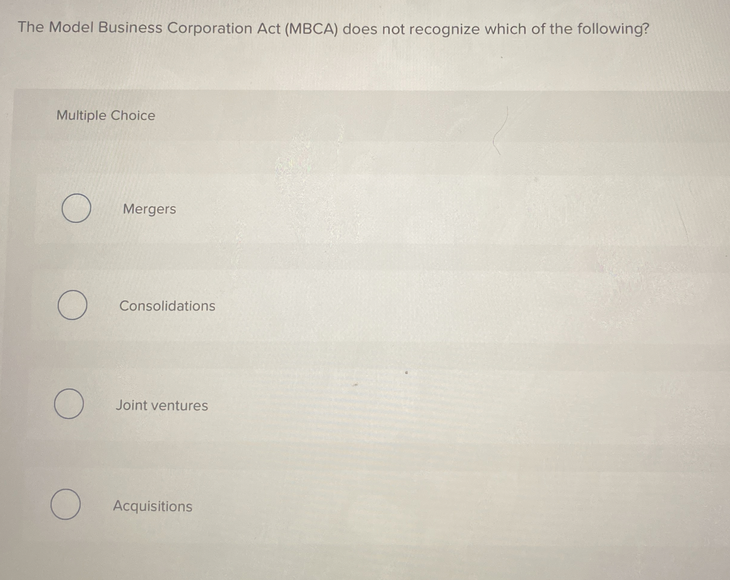 The Model Business Corporation Act ( MBCA ) does