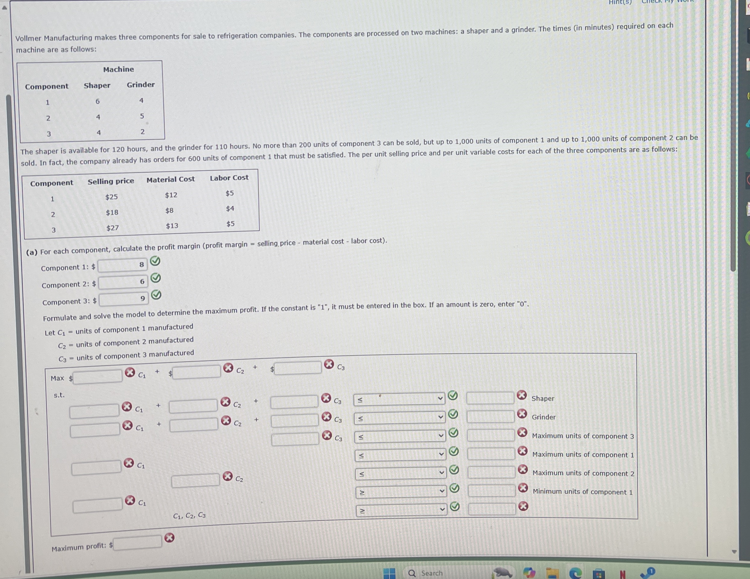 Hint ( s ) machine are as follows: \ table [ [ ,