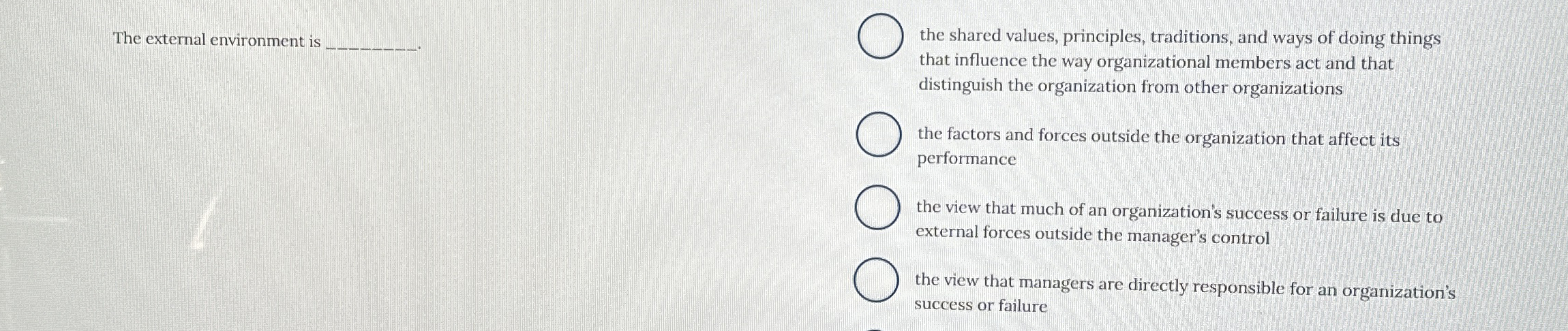The external environment is q , the shared