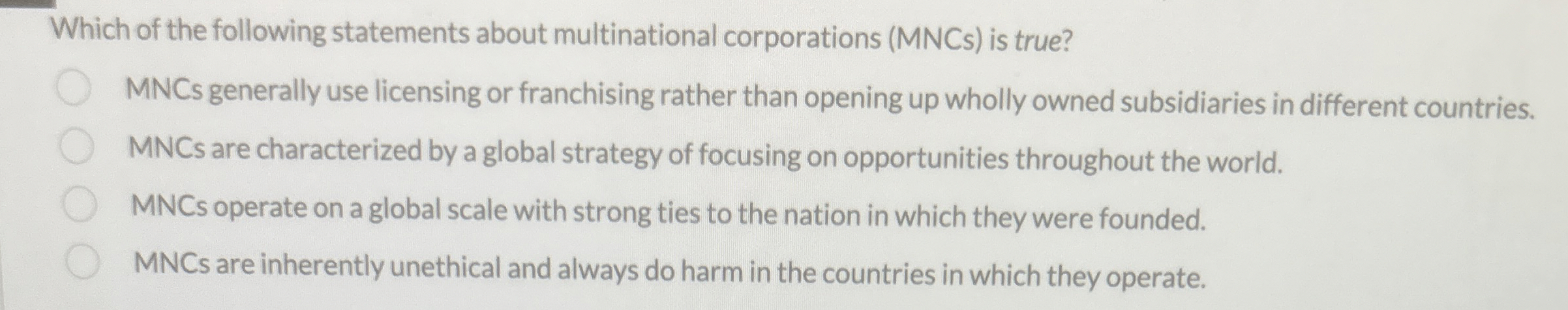 Which of the following statements about