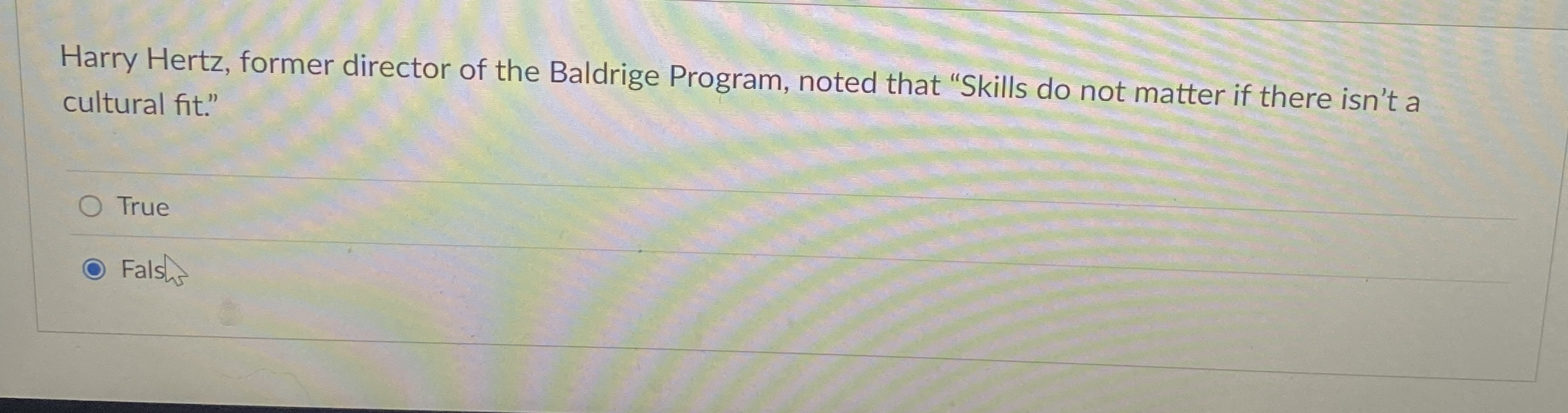 Harry Hertz, former director of the Baldrige