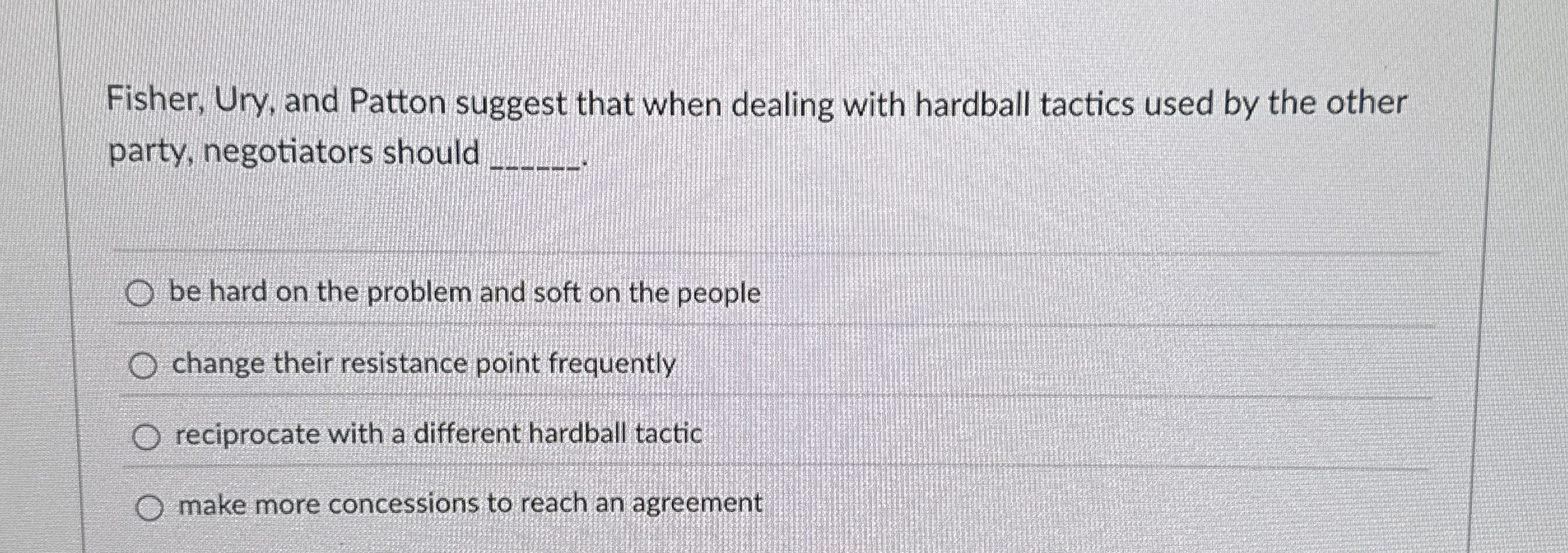 Fisher, Ury, and Patton suggest that when dealing