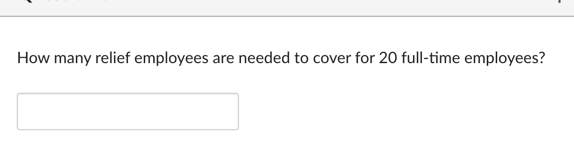 A food service organization has seven 40 hour