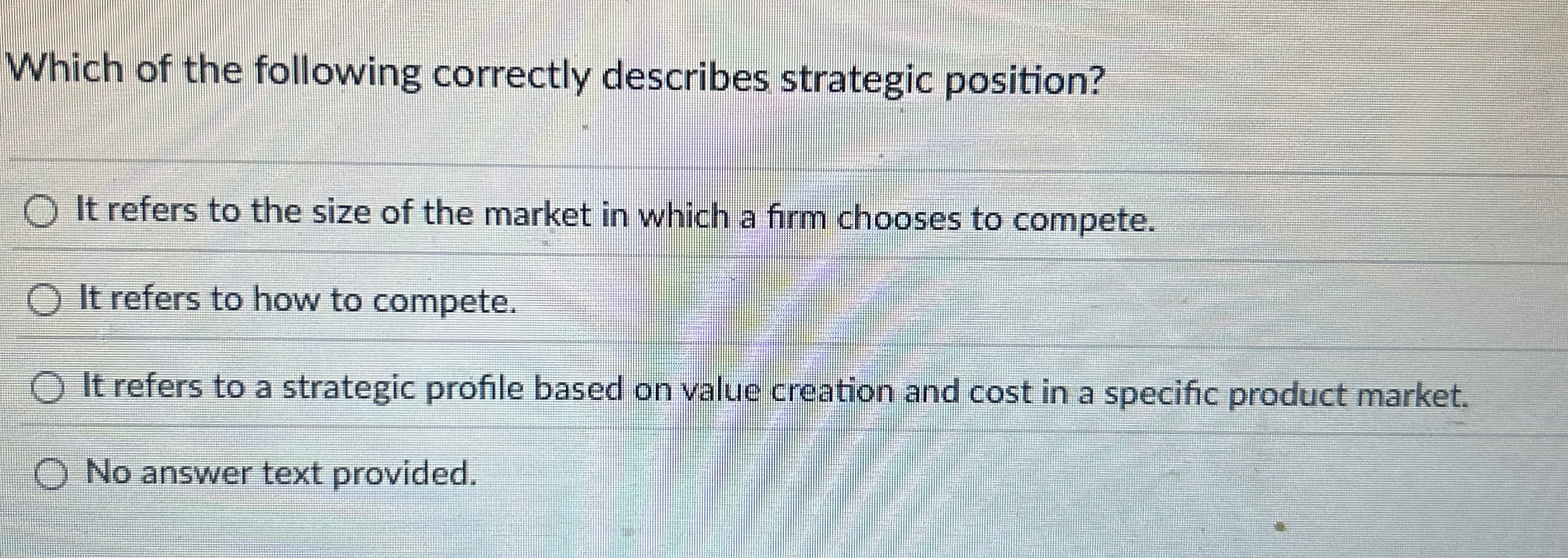 Which of the following correctly describes