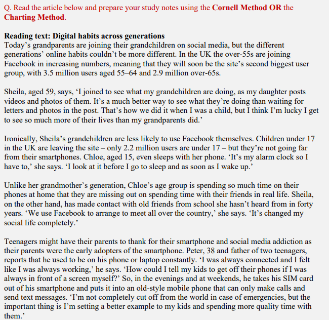 Q. Read the article below and prepare your study