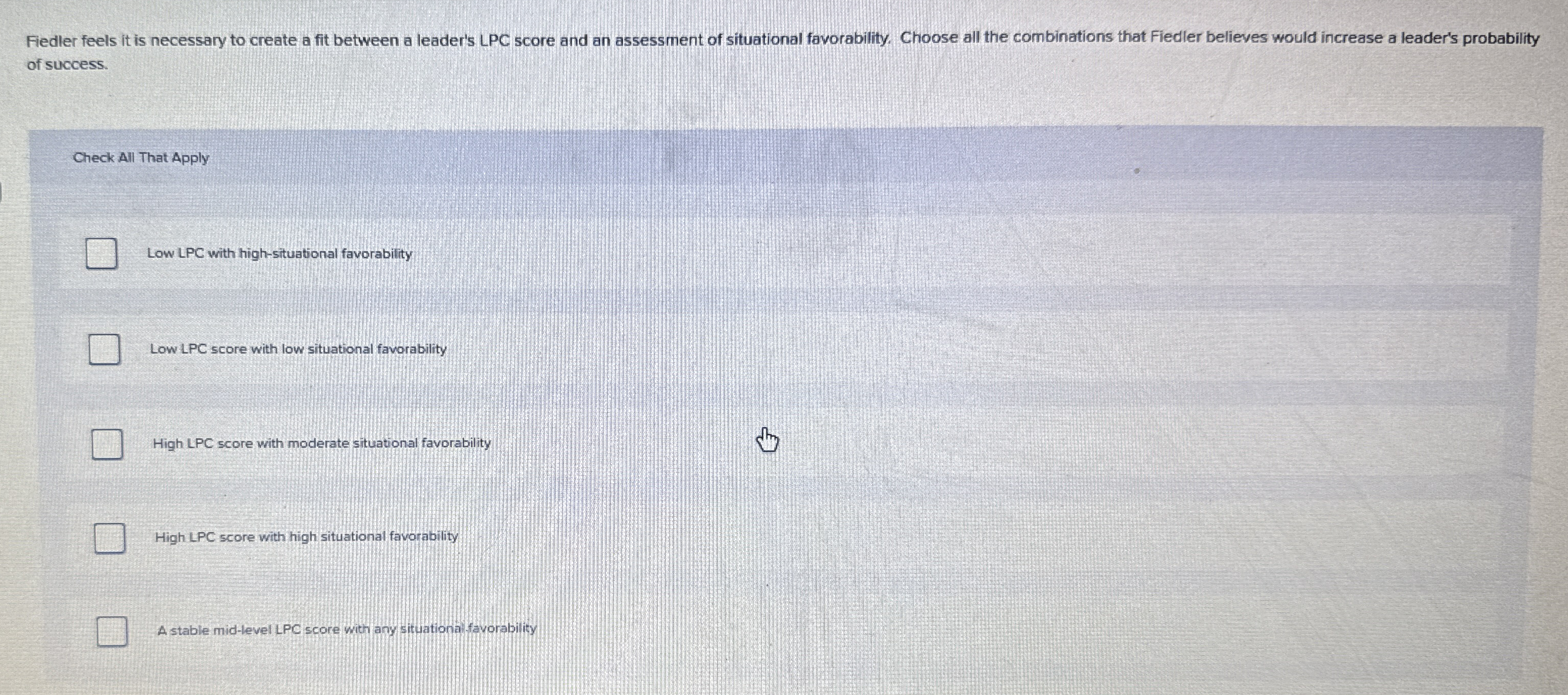 Fiedler feels it is necessary to create a fit