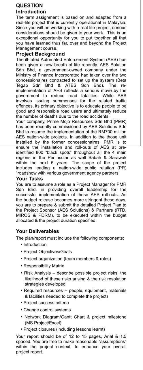 QUESTION Introduction The term assignment is