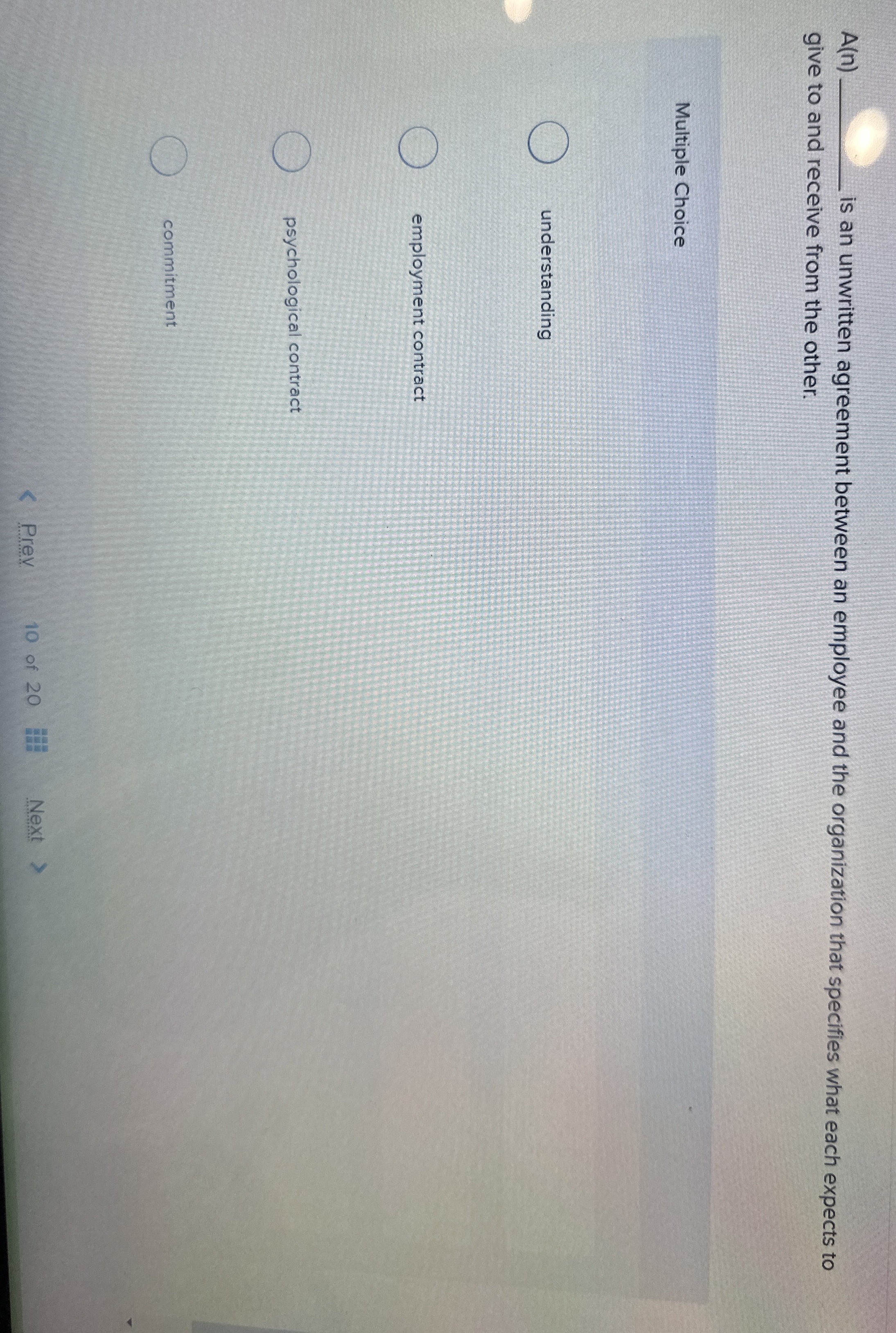 A ( n ) q , is an unwritten agreement between an