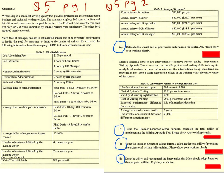 ONLY ANSWER BLUE CIRCLE QUESTION Q5 Question 3