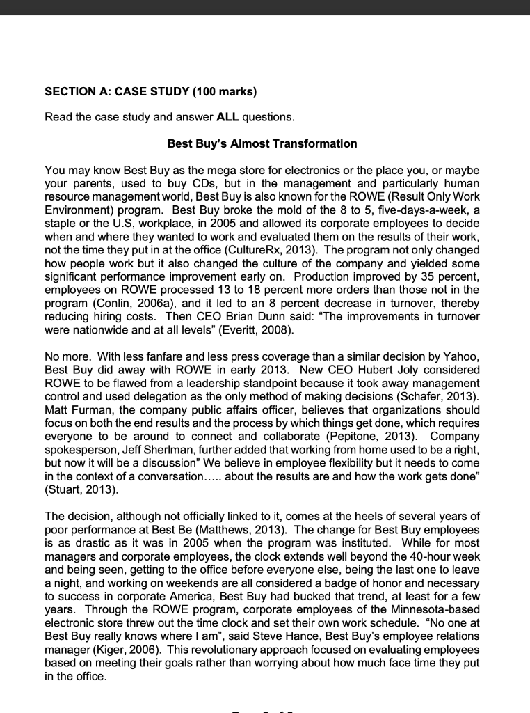 Question 4 Based on the case, what lessons can