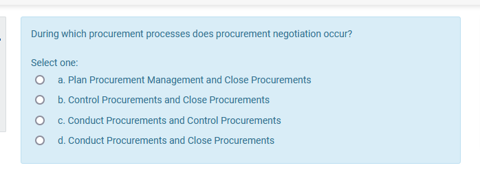 During which procurement processes does