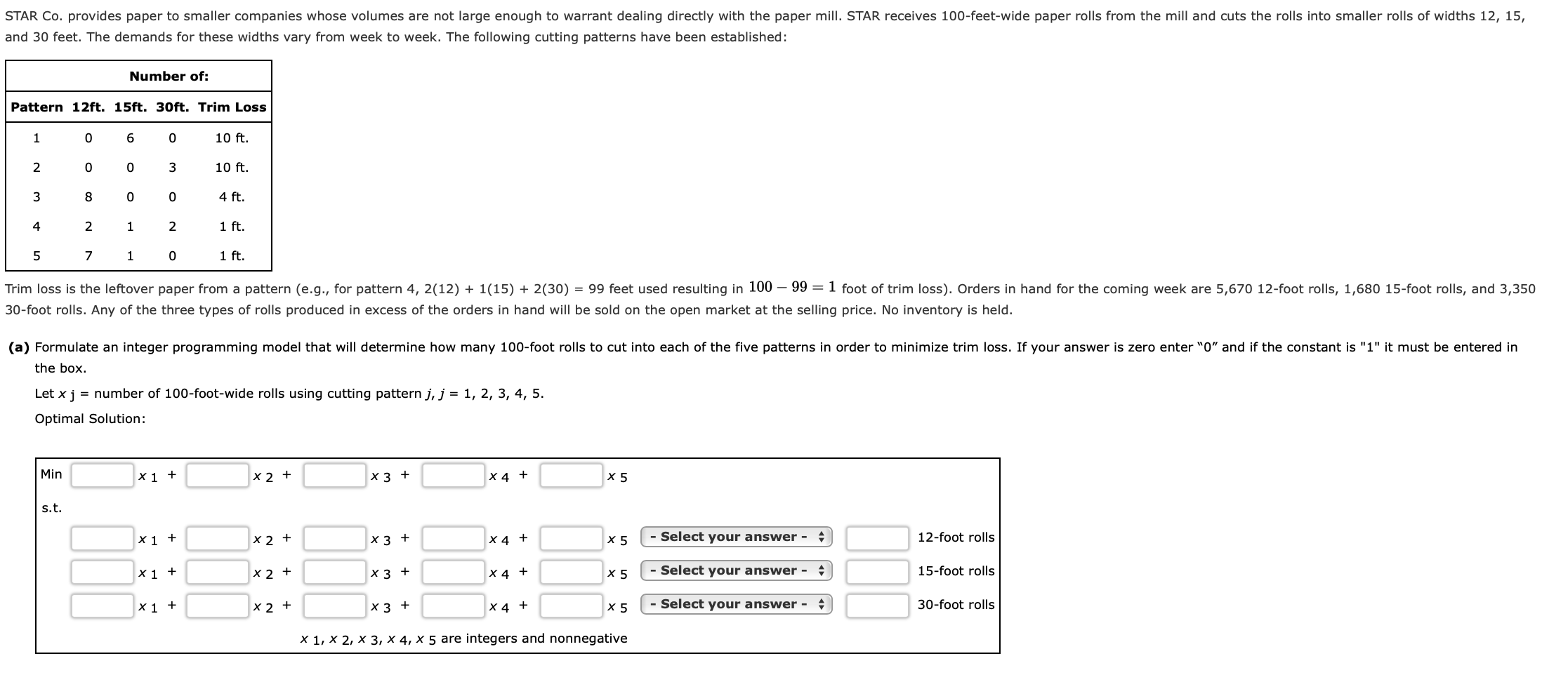 select answer options are all ( ) STAR Co.