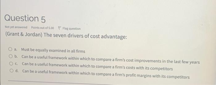 Question 5 Not yet answered Points out of 5,00 P