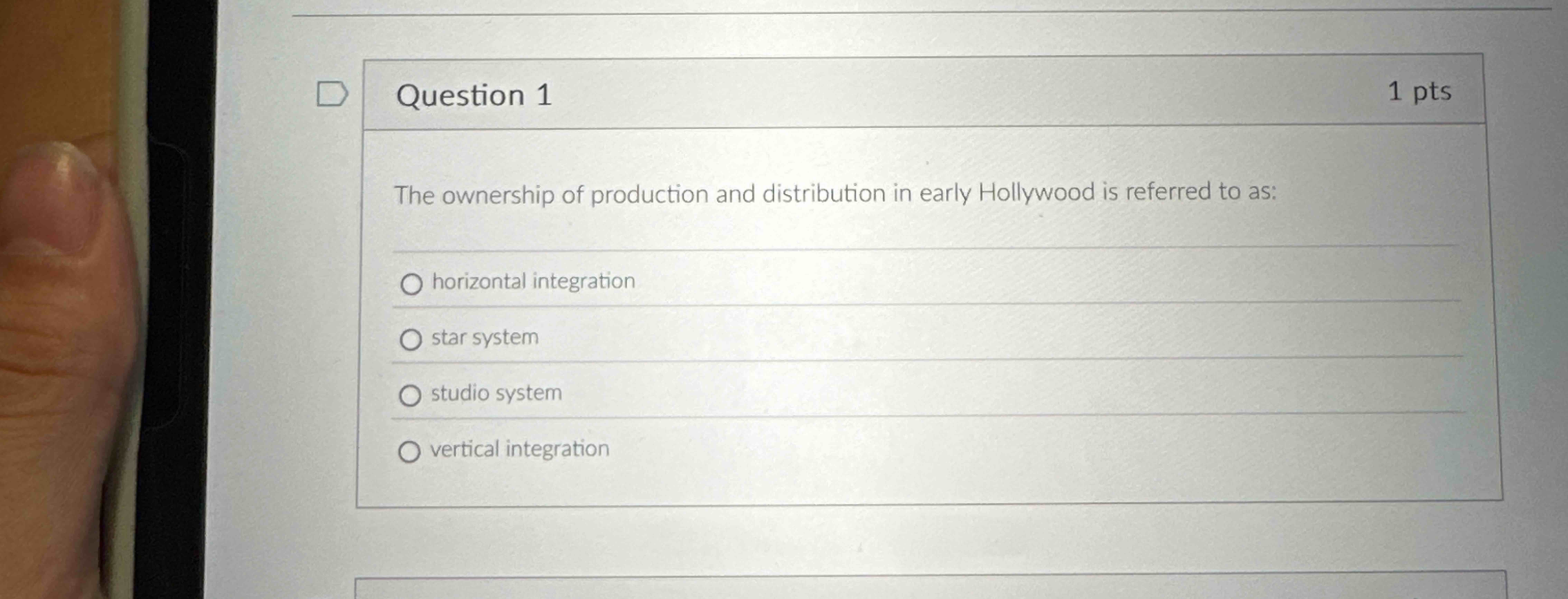 Question 1 The ownership of production and