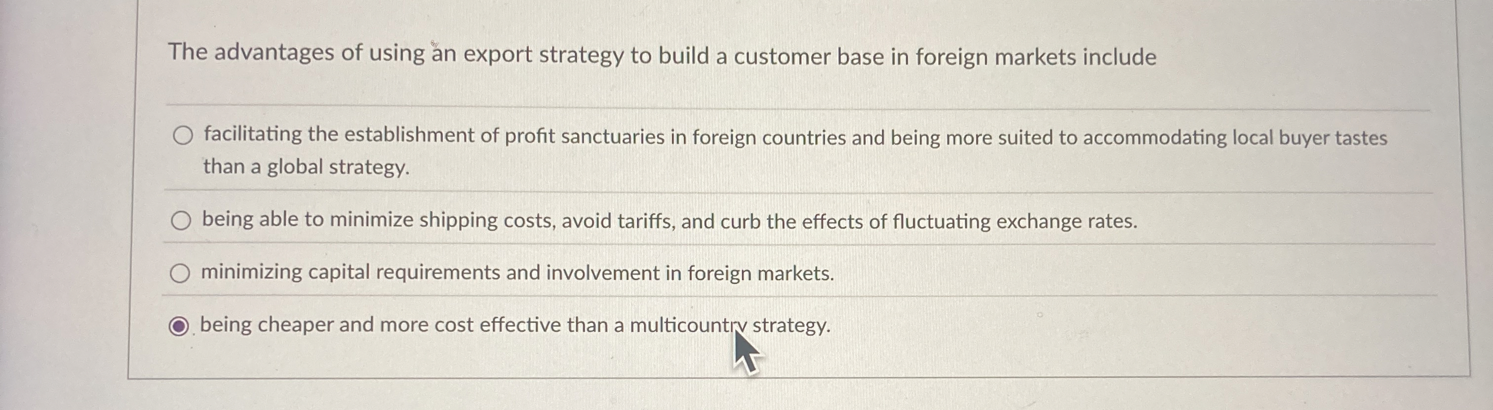 The advantages of using export strategy to build