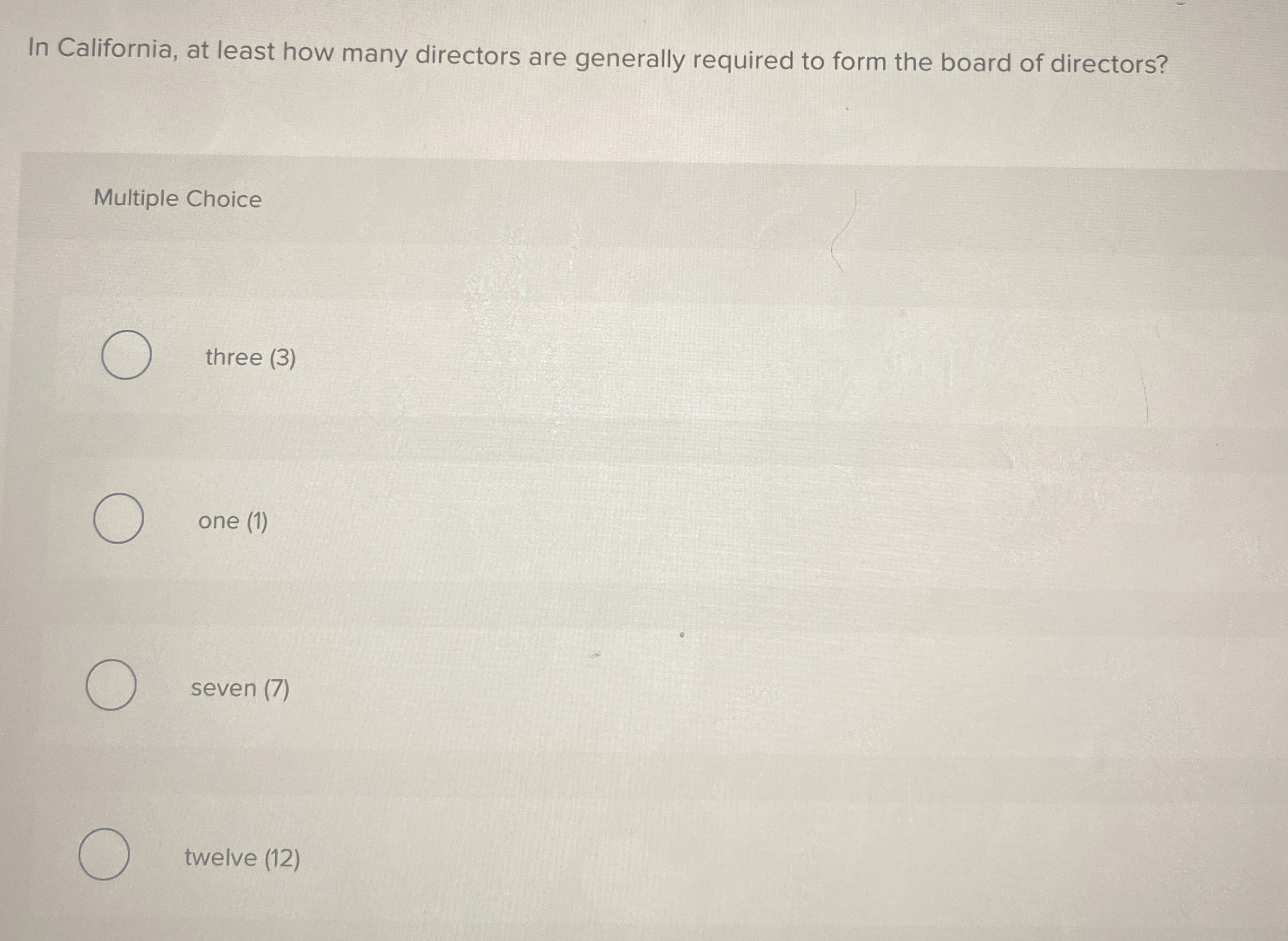 In California, at least how many directors are