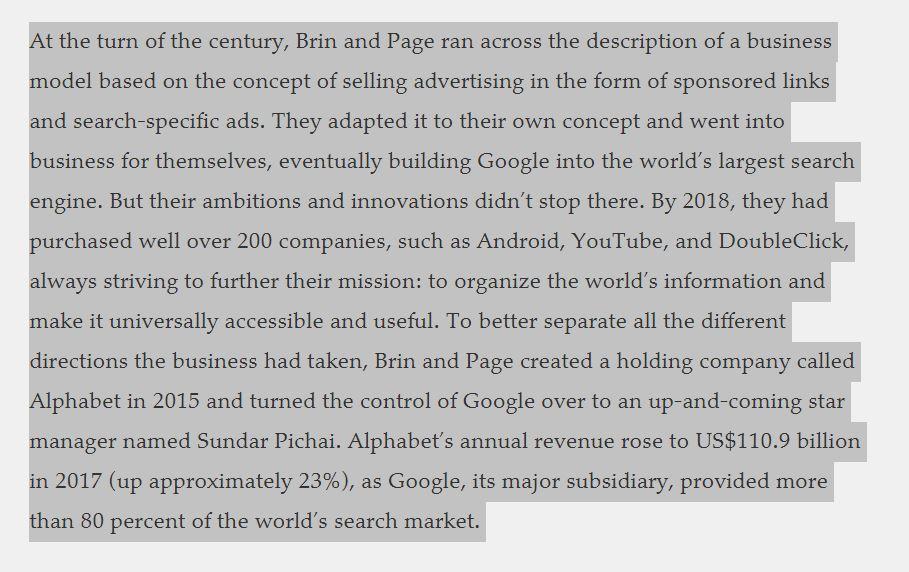 Alphabet: G is for Google Google is not a