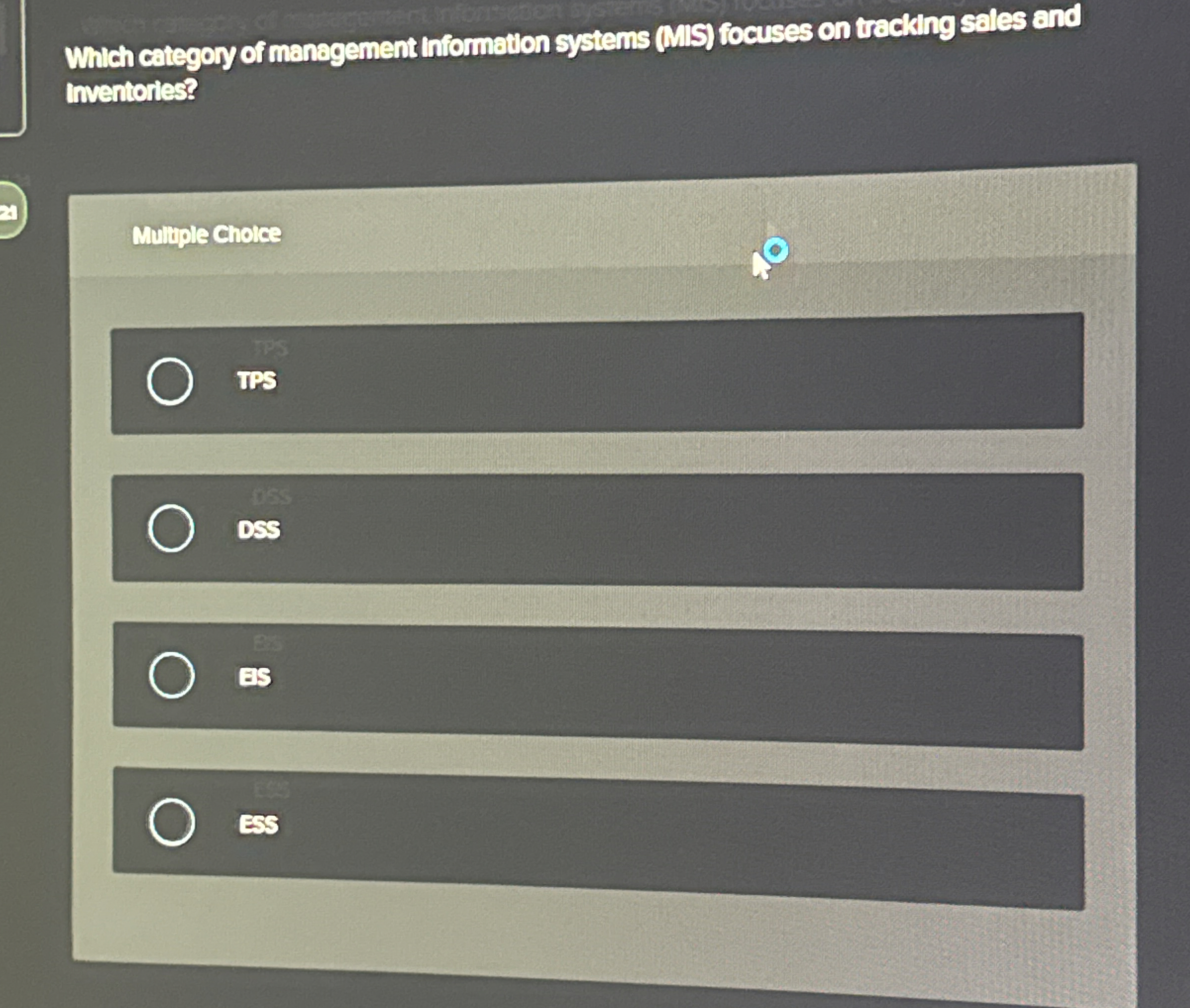 Which categony of mangegement information systems