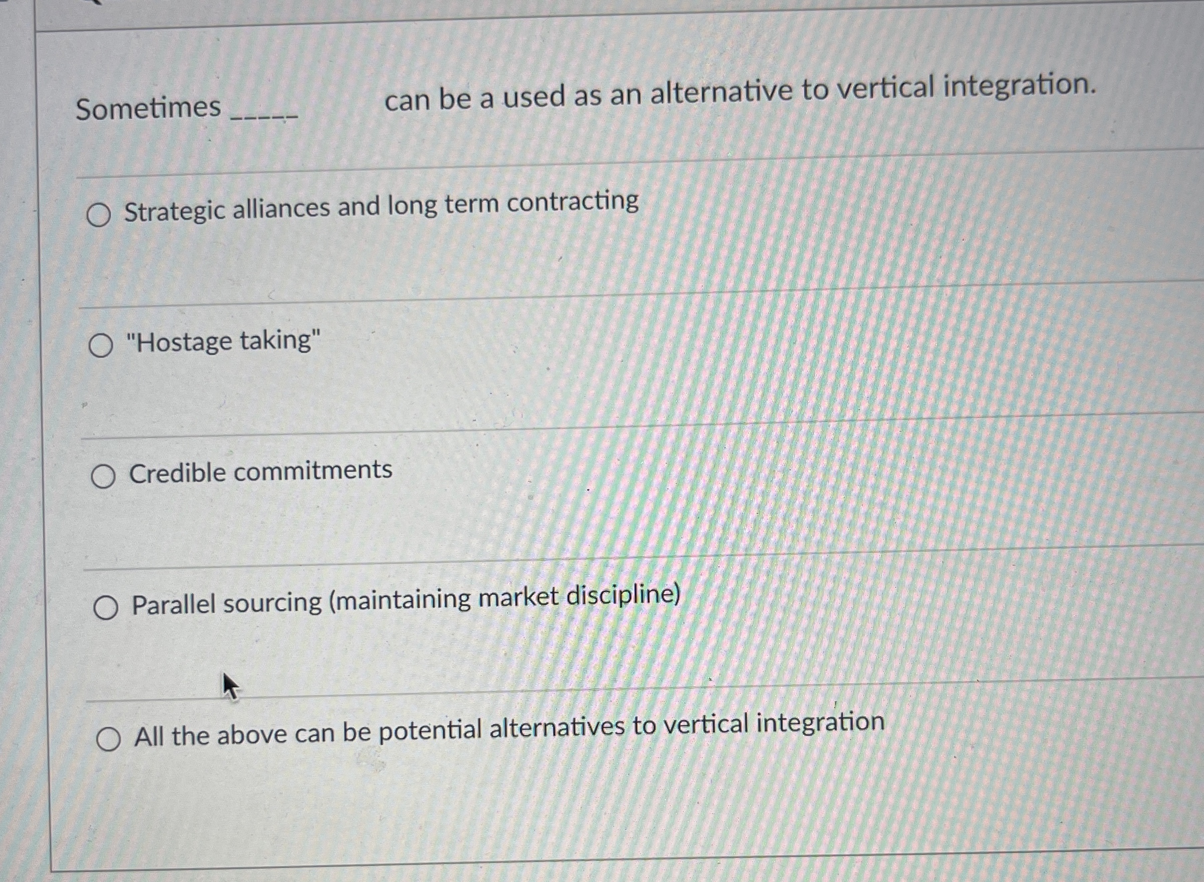 Sometimes can be a used as an alternative to