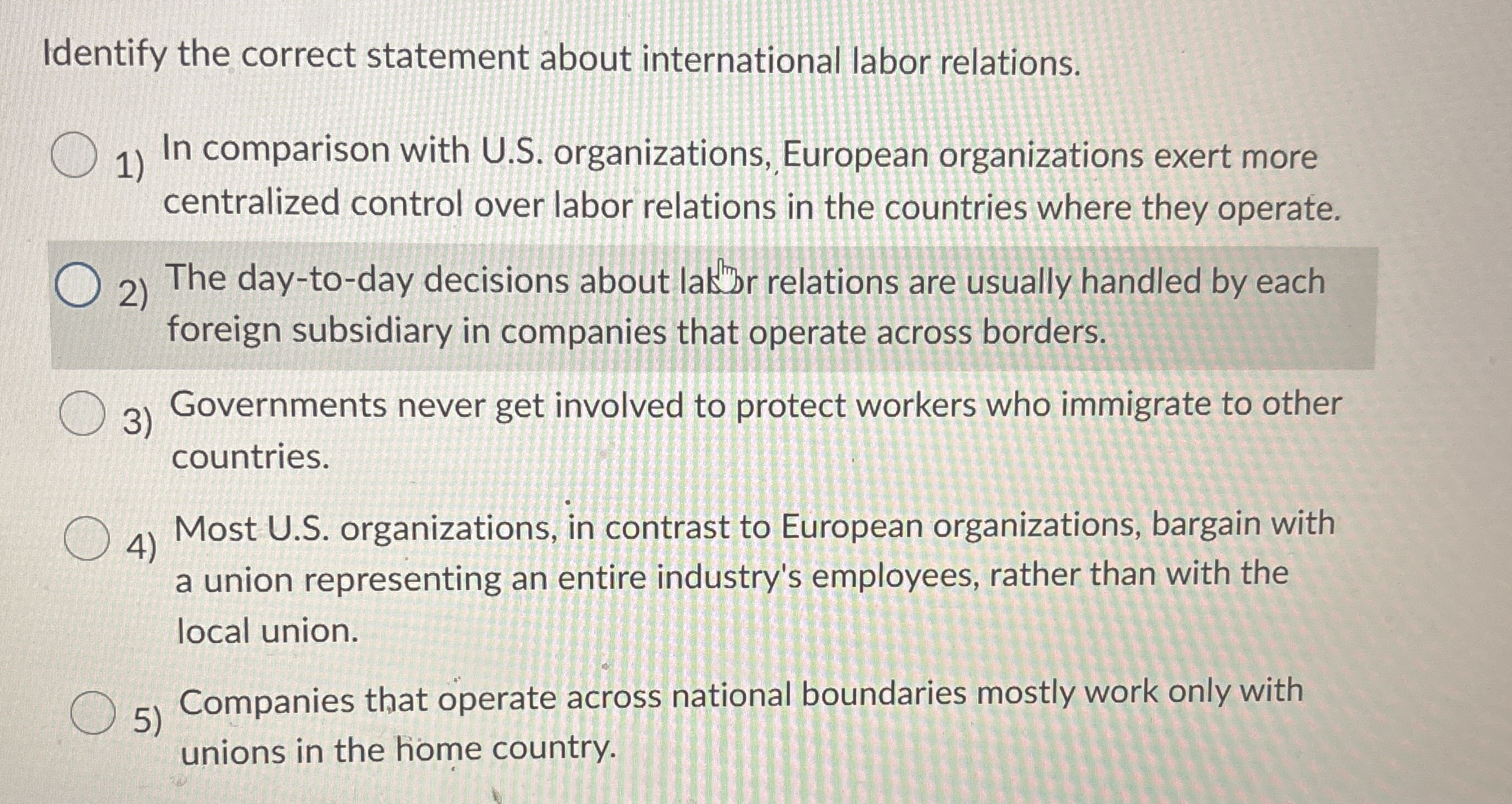 Identify the correct statement about