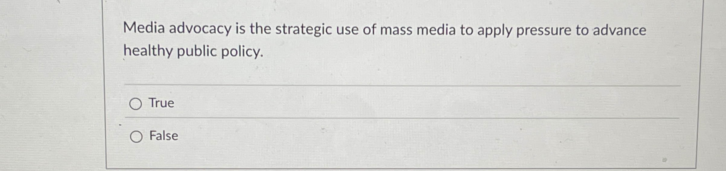 Media advocacy is the strategic use of mass media