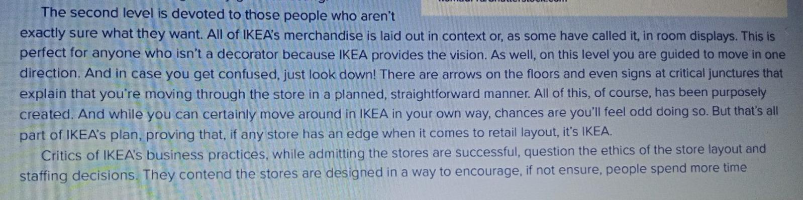 ans these questions NAVIGATING IKEA Although it